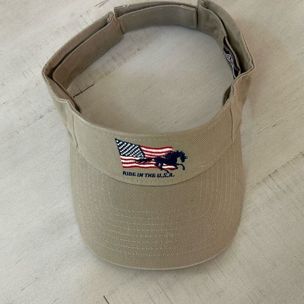 Khaki Horse & Flag Visor